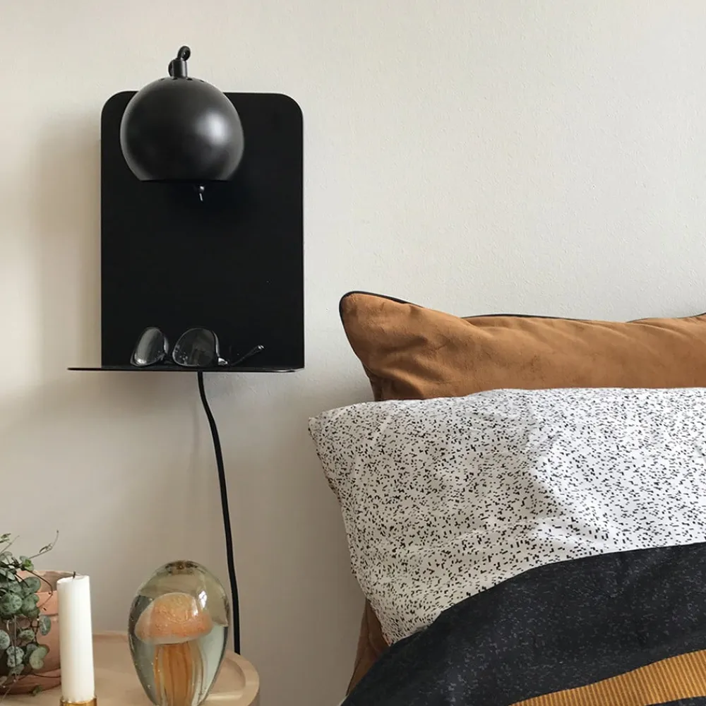 FRANDSEN Ball USB væglampe sort mat