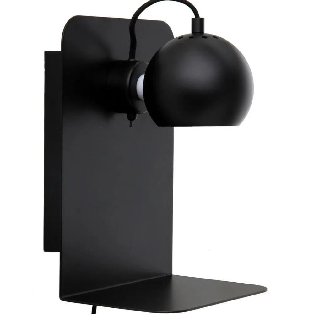 FRANDSEN Ball USB væglampe sort mat