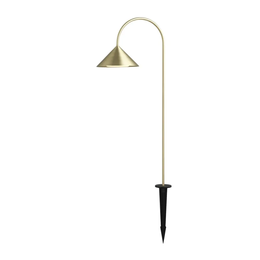 FRANDSEN Udendørs Spot>lampe med jordspyd Grasp, messingfarvet, højde 82 cm