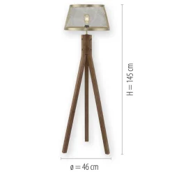 Frederik gulvlampe i træ, trefod^JUST LIGHT. GmbH Outlet