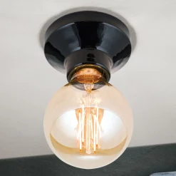 ORION Loftlamper|Loftlamper>Frost loftlampe af keramik, sort