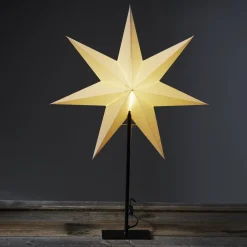 STAR TRADING Frozen stående stjerne 7-takket, sort/stjerne hvid