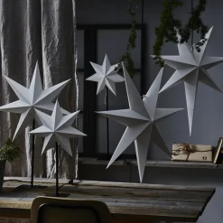 STAR TRADING Frozen stående stjerne 7-takket, sort/stjerne hvid