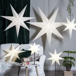 STAR TRADING Frozen stående stjerne 7-takket, sort/stjerne hvid