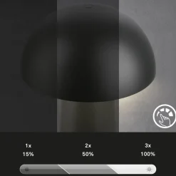 Fungo Mini LED-bordlampe, sort, touch, plast^Briloner Clearance