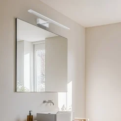 TK Lighting Gallery LED-væglampe, kromfarvet, metalbredde 62 cm IP44