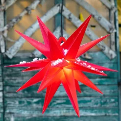 STERNTALER Ganesha stjerne til udendørs brug, rød, 18 takker