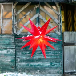 STERNTALER Ganesha stjerne til udendørs brug, rød, 18 takker