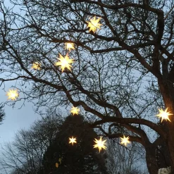 STERNTALER Ganesha stjerne til udendørs brug, rød, 18 takker