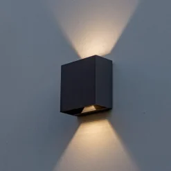 LUTEC Væglamper>Gemini Beams, IP54 up/down kantet 4.000 K antracit