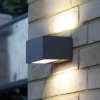 Gemini udendørs LED-væglampe, 22 cm, 4.000K, antracit^LUTEC Clearance