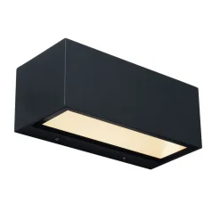 Gemini udendørs LED-væglampe, 22 cm, 3.000 K, sort^LUTEC Discount