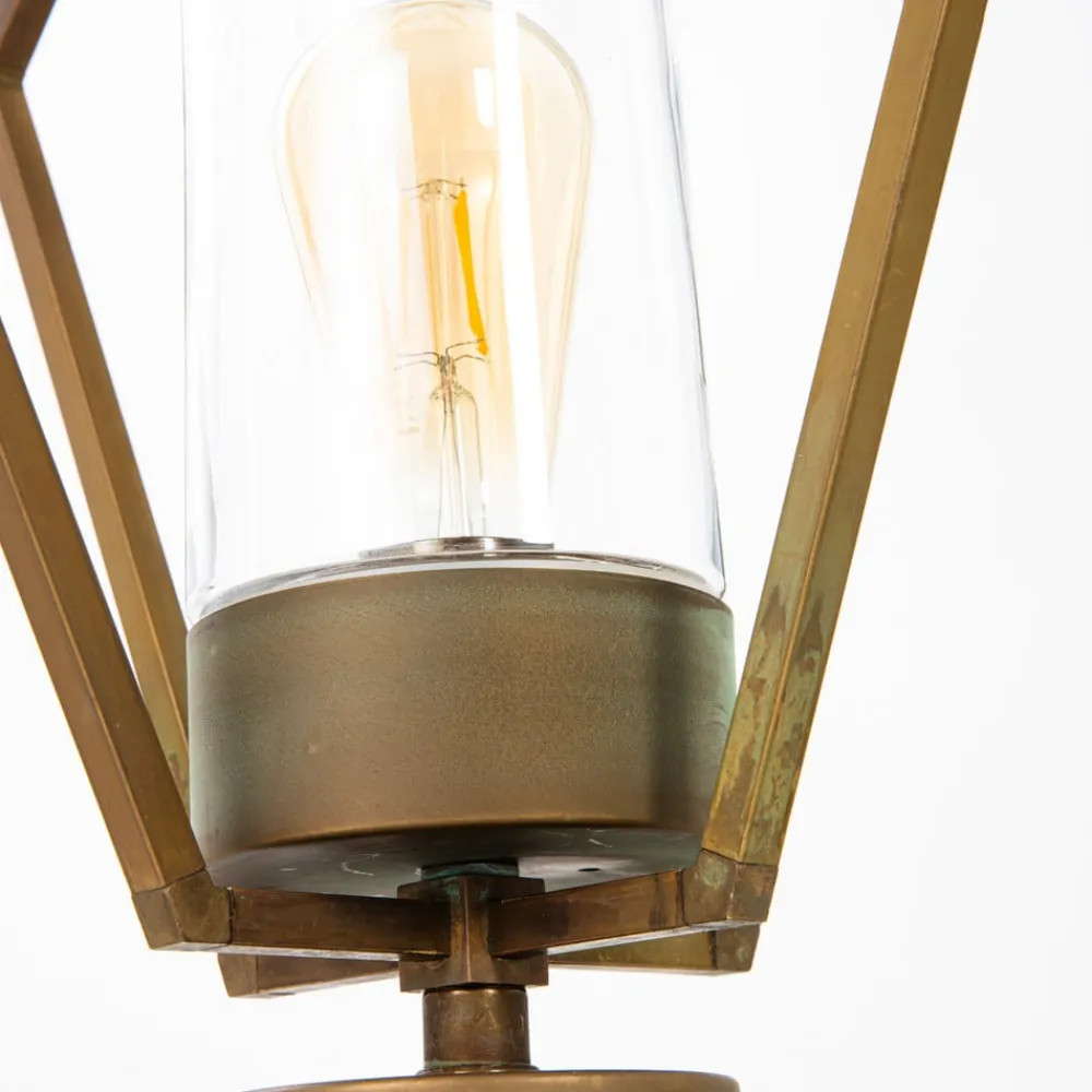 Moretti Luce Sokkellamper>Gemstone 3455 sokkellampe, antik messing/klar