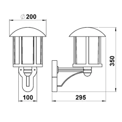 Genefe udendørs væglampe, med sensor, sort^Albert Leuchten Online