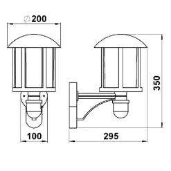 Albert Leuchten Genefe udendørs væglampe, med sensor, brun