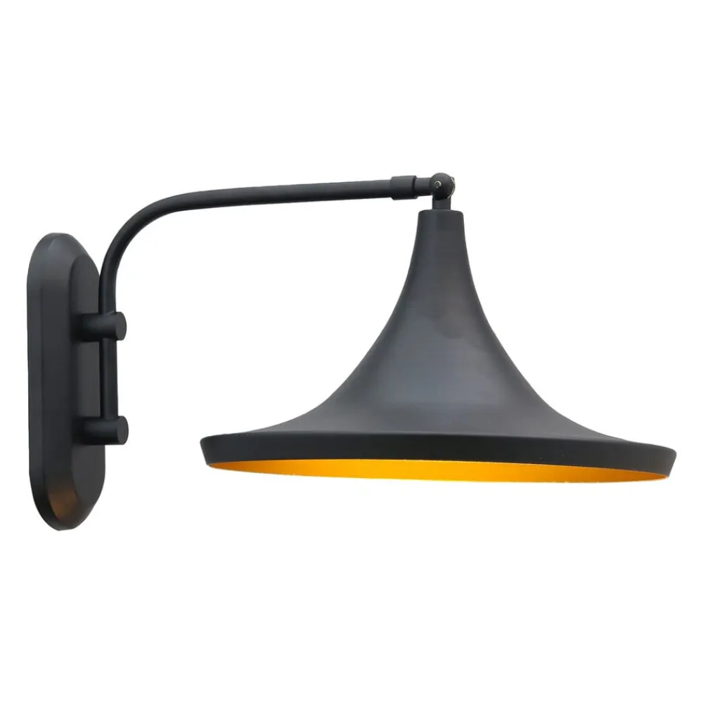 Genish væglampe, sort, bredde 30 cm, metal, E27^ROYALTECH