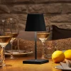 Genopladelig LED-bordlampe Nuindie mini, USB-C, sort, IP54, dæmpbar.^Sigor