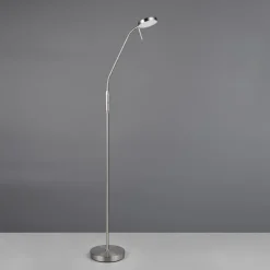 Reality Leuchten Genopladelig LED-gulvlampe Moreno, mat nikkel, CCT, dæmpbar