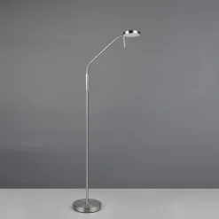 Reality Leuchten Genopladelig LED-gulvlampe Moreno, mat nikkel, CCT, dæmpbar
