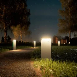 Sigor Genopladelig LED-solcellelampe Nusolar antracit, højde 34 cm