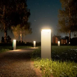 Genopladelig LED-solcellelampe Nusolar antracit, højde 50 cm^Sigor Online