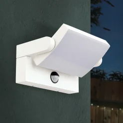 Ginger udendørs LED-væglampe med sensor hvid, IP54^ORION