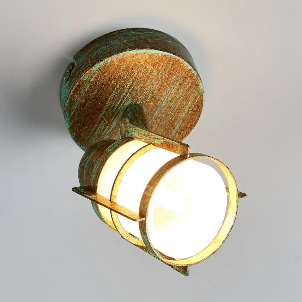 Lindby Giorgi - væglampe i spanskgrønt optik