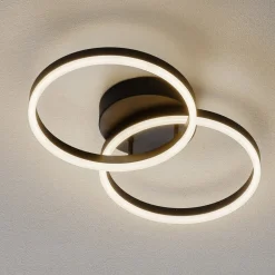Giotto LED-loftlampe, 2 lyskilder, sort^Fabas Luce Discount