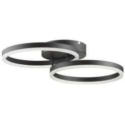 Giotto LED-loftlampe, 2 lyskilder, sort^Fabas Luce Discount