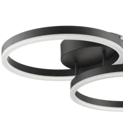 Giotto LED-loftlampe, 2 lyskilder, sort^Fabas Luce Discount