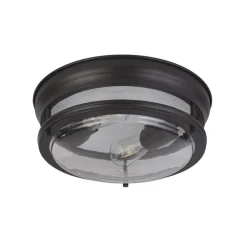 Searchlight Udendørs Loftlamper>Glasgow loftslampe med glasskærm, IP44 sort
