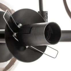 EMIBIG LIGHTING Glassy hængelampe, 8 lyskilder, sort, grafit, glas, E14