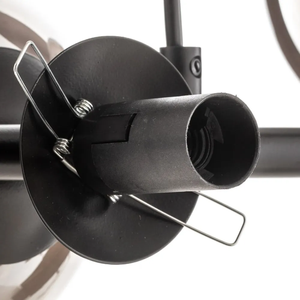 EMIBIG LIGHTING Glassy hængelampe, 8 lyskilder, sort, grafit, glas, E14