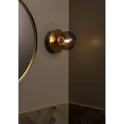 væglampe ART DECO, messing/grå Ø 16 cm IP44^Globen Lighting New