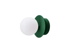 Globen Lighting Væg- Og Spejllamper>væglampe ART DECO, grøn/hvid, Ø 16 cm, IP44