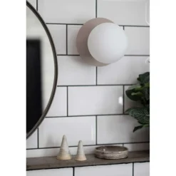 væglampe ART DECO, hvid/hvid, Ø 16 cm, IP44^Globen Lighting