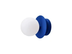 væglampe ART DECO, blå/hvid, Ø 16 cm, IP44^Globen Lighting New