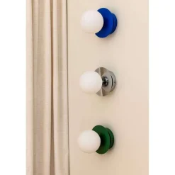 væglampe ART DECO, blå/hvid, Ø 16 cm, IP44^Globen Lighting New