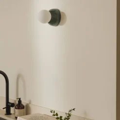 Globen Lighting Væg- Og Spejllamper>væglampe Torrano 13, grøn, glas, IP44