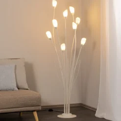 Jupiter Gulvlamper>Gloriosa gulvlampe, creme, glas, 9 lyskilder