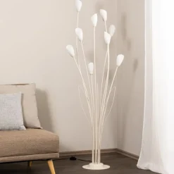 Jupiter Gulvlamper>Gloriosa gulvlampe, creme, glas, 9 lyskilder