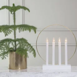 STAR TRADING Dekorationsbelysning>Glossy vinduesstage, ring, 4 lyskilder, hvid