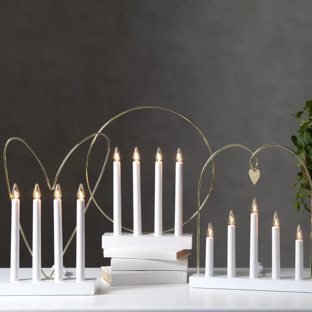 STAR TRADING Dekorationsbelysning>Glossy vinduesstage, ring, 4 lyskilder, hvid