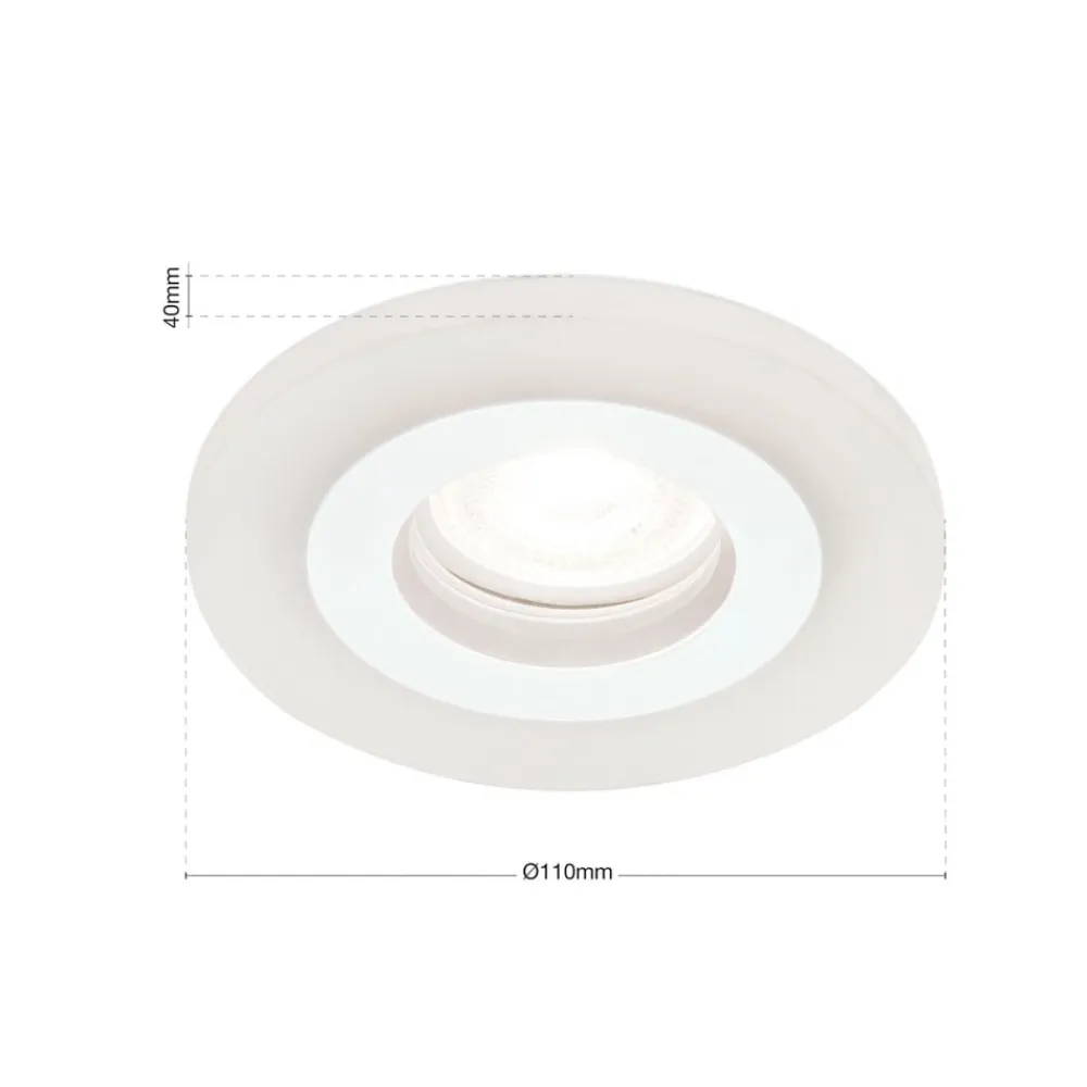 ORION Glow indbygningsspot, hvid, metal, Ø 11 cm, GU10