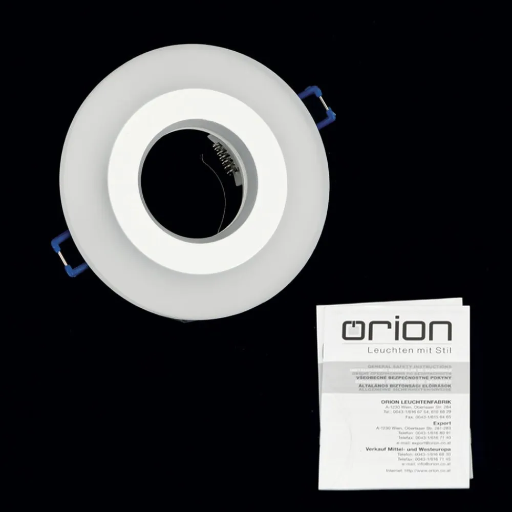 ORION Glow indbygningsspot, hvid, metal, Ø 11 cm, GU10