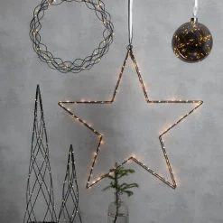 Glow LED-dekokugle af glas, Ø 15 cm, røggrå^STAR TRADING Discount