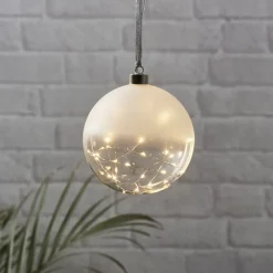 Glow LED-dekokugle, frostet/klar, Ø 15 cm^STAR TRADING Clearance