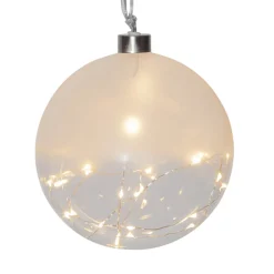 Glow LED-dekokugle, frostet/klar, Ø 15 cm^STAR TRADING Clearance