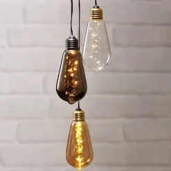 Glow vintage LED-dekolampe med timer, klar^STAR TRADING Online