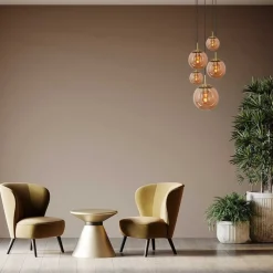 Steinhauer Glsabol glas-hængelampe, messing, 5 lyskilder